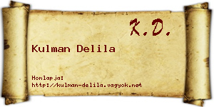 Kulman Delila névjegykártya